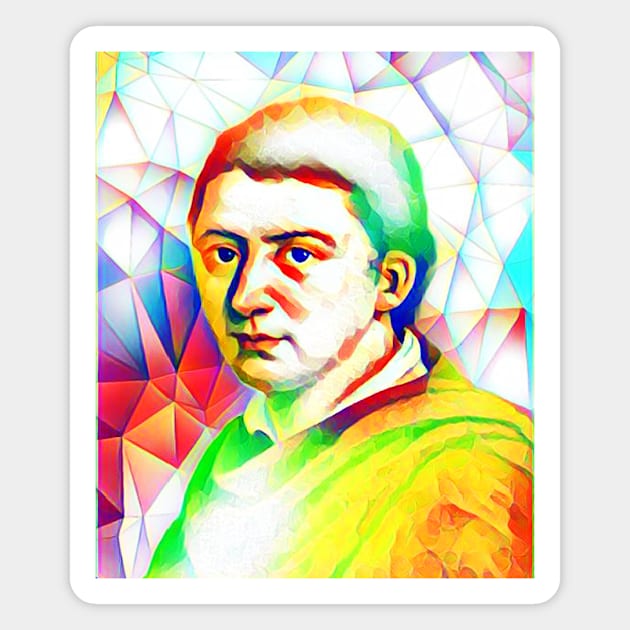 Friedrich Schlegel Colourful Portrait | Friedrich Schlegel Artwork 11 Magnet by JustLit